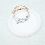 Βραχιόλι με ασημί χάντρες και στοιχείο μάτι - CC254-0