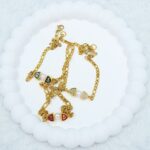 Βραχιόλι με χρυσή αλυσίδα και λευκή χάντρα - CC256-0