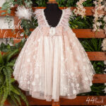 Ρομαντικό Βαπτιστικό 44 Φόρεμα σε Σάπιο Μήλο με Δαντελένιες Λεπτομέρειες903 - Image 3