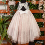 Ρομαντικό Βαπτιστικό Φόρεμα με Δαντέλα και Ανάγλυφα Λουλούδια 701 - Image 2