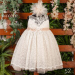 Ρομαντικό Βαπτιστικό Φόρεμα 52 με Δαντέλα και Σατέν Ζώνη912