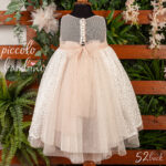 Ρομαντικό Βαπτιστικό Φόρεμα 52 με Δαντέλα και Σατέν Ζώνη912 - Image 2