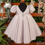 Κλασικό Βαπτιστικό Φόρεμα 57 με Φουσκωτά Μανίκια και Αέρινη Φούστα921 - Image 3