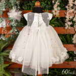 Ρομαντικό Βαπτιστικό Φόρεμα 60 με Λουλουδένιες Λεπτομέρειες911 - Image 3