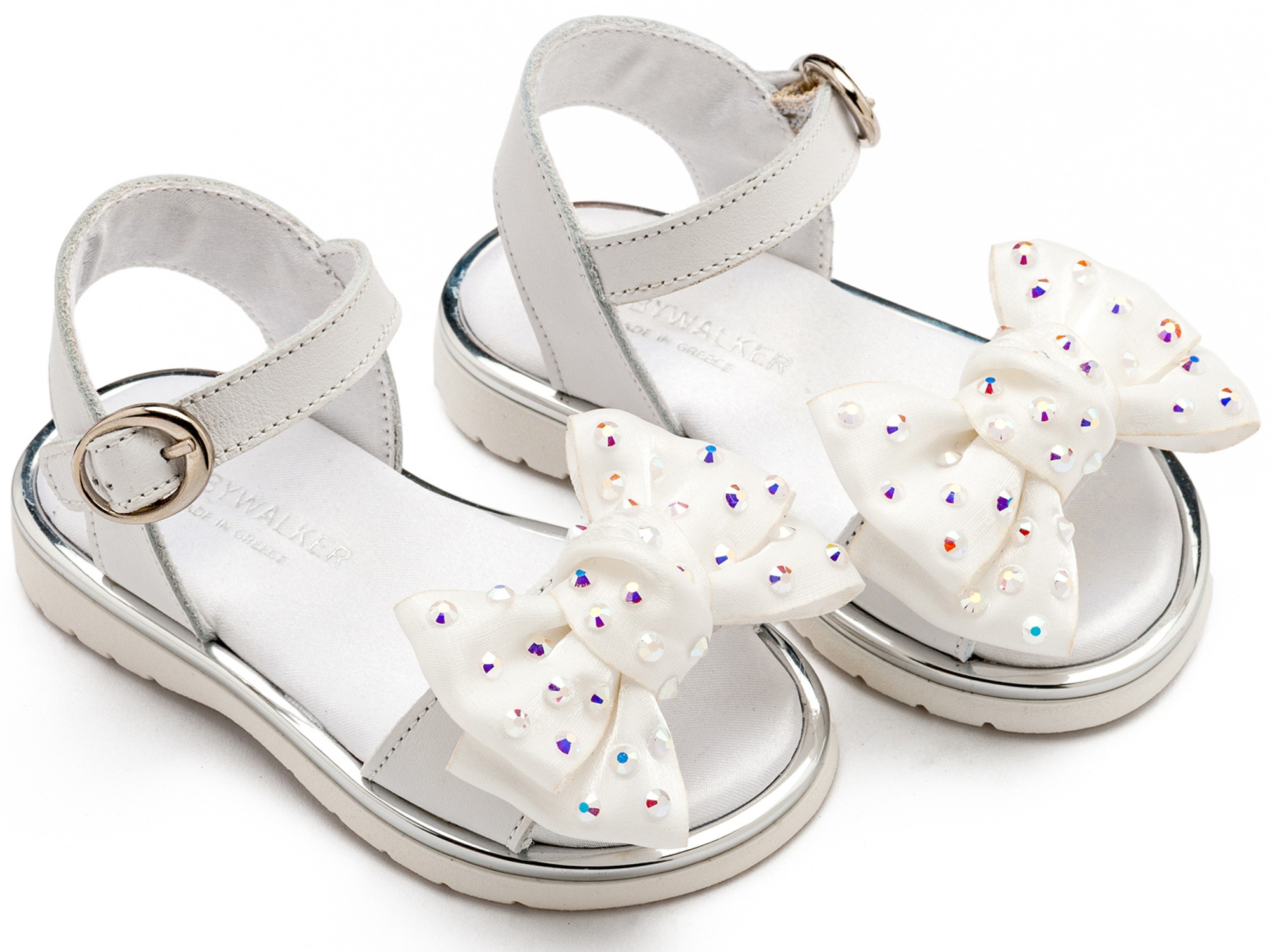 LU6122-WHITE1-BABYWALKER Βαπτιστικό παπούτσι για κορίτσι Babywalker lu6122 λευκό - Image 1