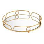 Εντυπωσιακός Χρυσός Στρογγυλός Δίσκος με Καθρέφτη novaΚΔ029