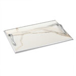 Εκλεπτυσμένος Μαρμάρινος Δίσκος Γάμου με Ασημένιες Λαβές novaΚΔ2003