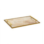 Κομψός Μαρμάρινος Δίσκος Γάμου με Χρυσό Πλαίσιο και Δίχρωμες Λαβές novaΚΔ2011