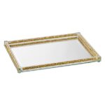 "Καθρέφτης Πολυτέλειας: Ορθογώνιος Δίσκος Γάμου με Χρυσές Λεπτομέρειες" novaΚΔ027