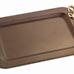 Ορθογώνιος Δίσκος Γάμου με Χρυσές Λαβές και Διακριτικό Σχέδιο novaΚΔ2125