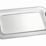 Ορθογώνιος Δίσκος Γάμου σε Ασημί με Ανάγλυφες Γεωμετρικές ΛαβέςΚΔ2136νοβα