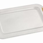 Ορθογώνιος Δίσκος Γάμου σε Εκρού με Χρυσές Διακοσμητικές ΛαβέςΚΔ2149νοβα