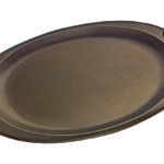 Οβάλ Δίσκος Γάμου σε Ανθρακί Απόχρωση με Χρυσές Λαβές novaΚΔ2156