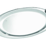 Κλασικός Οβάλ Ασημί Δίσκος Γάμου με Ανάγλυφες Λαβές novaΚΔ2160