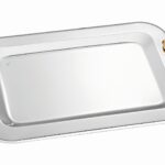 Επιβλητικός Ασημένιος Δίσκος Γάμου με Χρυσές ΛαβέςΚΔ225nova