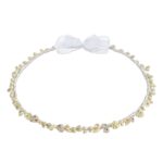 Ρομαντικό Στέφανο Γάμου με Ιβουάρ Λεπτομέρειες και Κρυστάλλινη Λάμψη novaΚΣ139