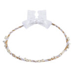 Επάργυρα Στέφανα Γάμου με Δαντέλα & Πορσελάνινα Λουλούδια novaΚΣ163