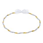 Επάργυρα Στέφανα Γάμου με Στριφτό Σχέδιο και Χρυσές Λεπτομέρειες novaΚΣ305