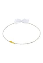 Επάργυρα Στέφανα Γάμου με Χειροποίητη Χάραξη Ονόματος & Λευκό Φιόγκο novaΚΣ319