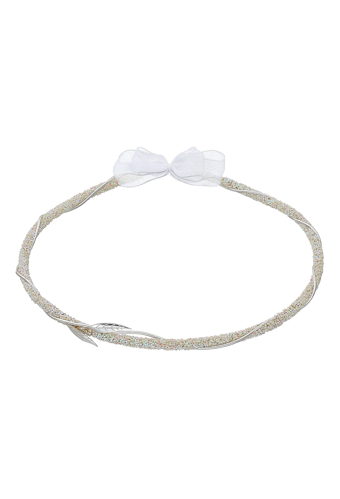 ΚΣ 321 Επάργυρα Στέφανα Γάμου με Στρας & Φύλλα Ασημιού novaΚΣ321 - Image 1