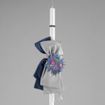 Λαμπάδα Βάπτισης «Σούπερ Ήρωες» με Υφασμάτινο Φιόγκο & Διακοσμητικό ΛΒ232