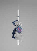 Λαμπάδα Βάπτισης «Σούπερ Ήρωες» με Υφασμάτινο Φιόγκο & Διακοσμητικό ΛΒ232