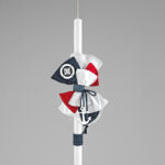 Ναυτική Λαμπάδα Βάπτισης με Διακοσμητικά Μοτίβα ΛΒ245