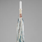 Λαμπάδα Βάπτισης με Boho Διακόσμηση και Ξύλινο Στοιχείο ΛΒ249