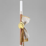 Λαμπάδα Βάπτισης με Φυσικά Στοιχεία και Μονστέρα ΛΒ289