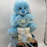 Τούρτα-Πάνα (Diaper Cake) για Αγοράκι με Αρκουδάκι & Χρήσιμα Αξεσουάρ - Image 2