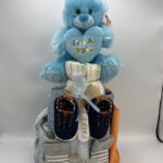 Τούρτα-Πάνα (Diaper Cake) για Αγοράκι με Αρκουδάκι & Χρήσιμα Αξεσουάρ