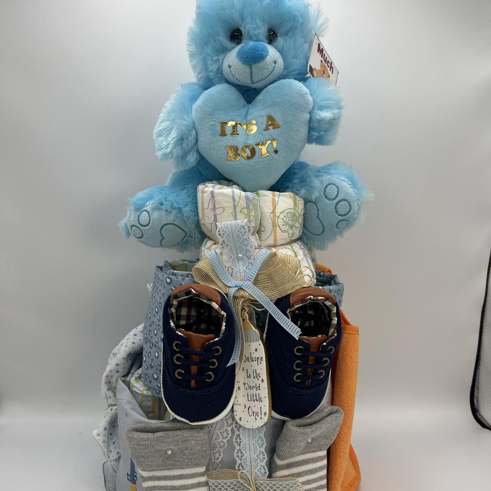 Τούρτα-Πάνα (Diaper Cake) για Αγοράκι με Αρκουδάκι & Χρήσιμα Αξεσουάρ Τούρτα-Πάνα (Diaper Cake) για Αγοράκι με Αρκουδάκι & Χρήσιμα Αξεσουάρ - Image 1