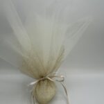 Μπομπονιέρα γάμου elegant με διπλό τούλι οργάτζα και επίπλεον τούλι