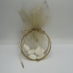 Μπομπονιέρα γάμου κρίκος με τούλι και φιόγκο - Image 3