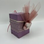 Μπομπονιέρα βάπτισης κουμπαράς λιλά χειροποίητος για κοριτσάκι - Image 3