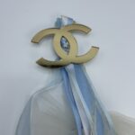 Μπομπονιέρα βάπτισης κρεμαστή με στοιχείο plexiglass χρυσό καθρέπτη - Image 2