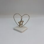 Μπομπονιέρα Γάμου – Χρυσή Καρδιά με Αστέρι και Λεπτομέρειες