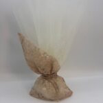 Μπομπονιέρα γάμου πουγκί δαντελωτό με τούλι glitter