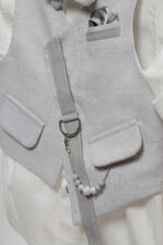 Στυλάτο Βαπτιστικό Σύνολο για Αγόρι σε γκρί και εκρού απόχρωση Α4752 - Image 3