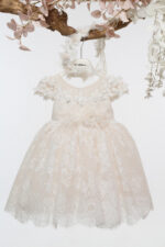 Βαπτιστικό φόρεμα Κ4709Φ-ΣΑΜΠΑΝΙ ΔΑΝΔΕΛΑ mi chiamo