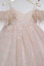 Βαπτιστικό φόρεμα Κ4714Φ-Π.BLUSH PINK-ΠΟΥΔΡΑ ΓΚΛΙΤΕΡ mi chiamo - Image 5