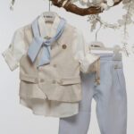 Αέρινη Κομψότητα: Βαπτιστικό Σύνολο για Μικρό Κύριο με Στιλ Α4766