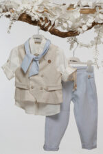 Αέρινη Κομψότητα: Βαπτιστικό Σύνολο για Μικρό Κύριο με Στιλ Α4766