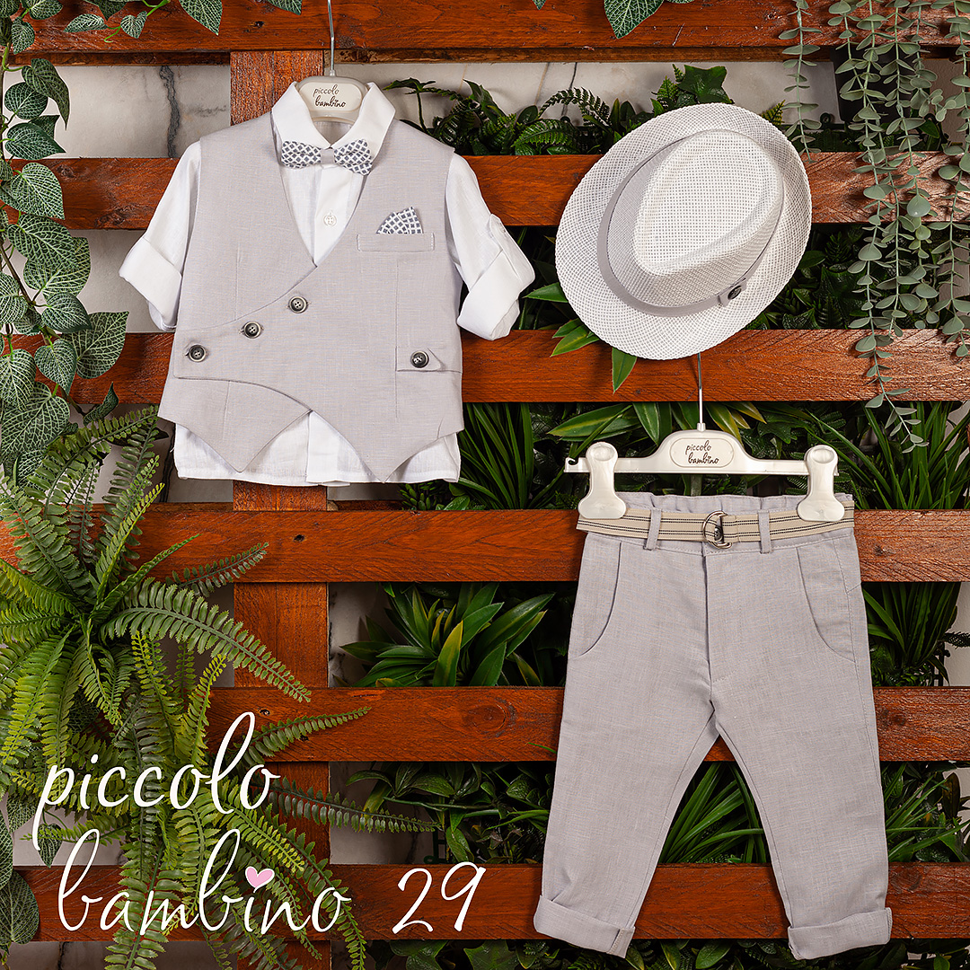 Βαπτιστικό Σετ "Piccolo Bambino 29" – Κλασική Φινέτσα με Μοντέρνο Ύφος 958 γκρι Βαπτιστικό Σετ "Piccolo Bambino 29" – Κλασική Φινέτσα με Μοντέρνο Ύφος 958 γκρι - Image 1