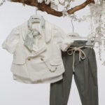 Βαπτιστικό Κοστούμι για Αγόρι σε Εκρού & Χακί Mi Chiamo Α4770