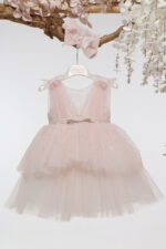 Βαπτιστικό φόρεμα Κ4704Φ-Ρ.ΡΟΖ ΠΕΡΛΑ mi chiamo