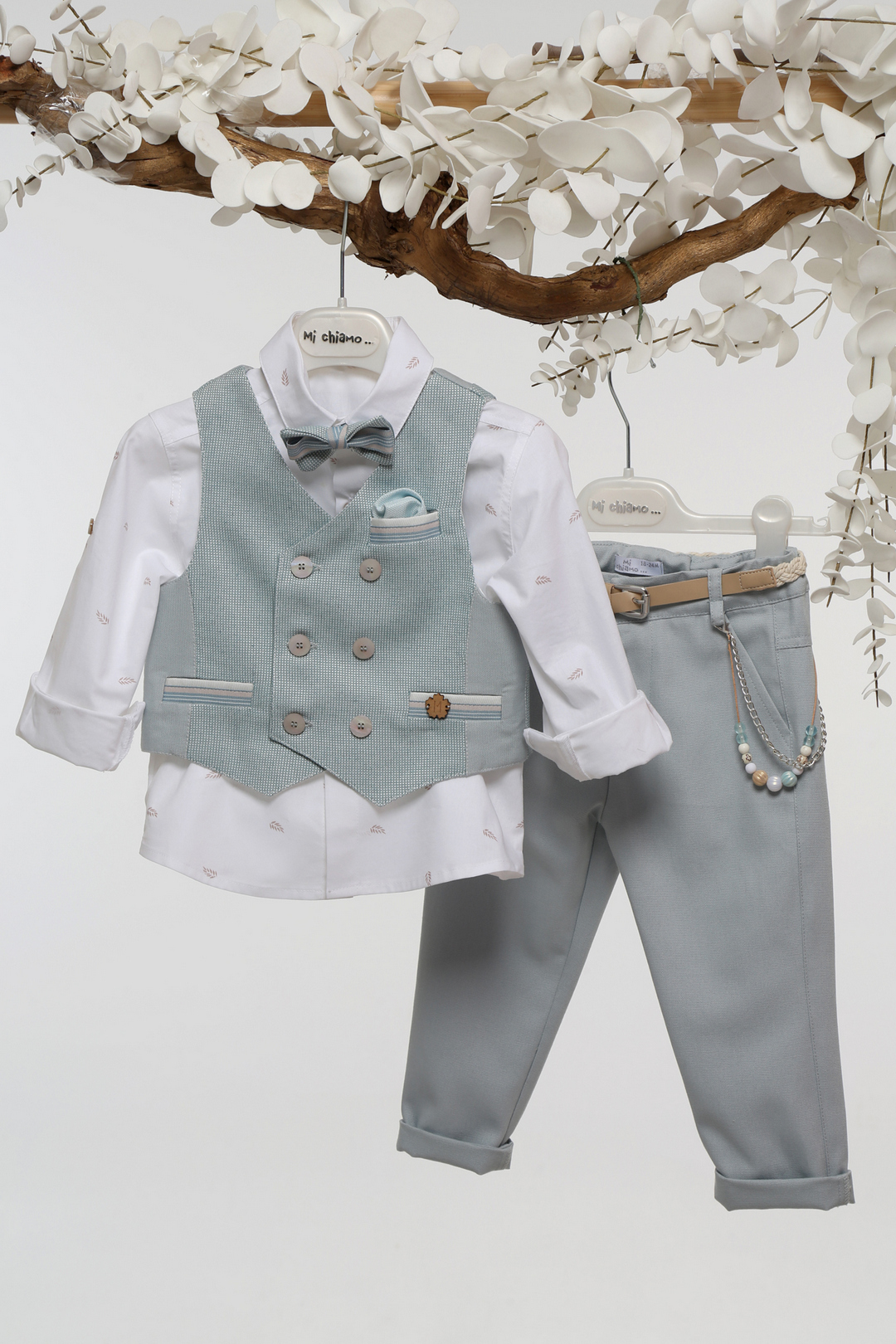 Βαπτιστικό Κοστούμι για Αγόρι σε Αποχρώσεις Μέντας και Σιέλ Mi Chiamo Α4757 Βαπτιστικό Κοστούμι για Αγόρι σε Αποχρώσεις Μέντας και Σιέλ Mi Chiamo Α4757 - Image 1