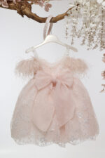 Βαπτιστικό φόρεμα Κ4714Φ-Π.BLUSH PINK-ΠΟΥΔΡΑ ΓΚΛΙΤΕΡ mi chiamo - Image 4
