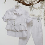 Αέρινο Βαπτιστικό με Γιλέκο και Μαντήλι Α4764