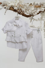 Αέρινο Βαπτιστικό με Γιλέκο και Μαντήλι Α4764